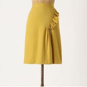 NWT Anthropologie Golden Rays Burlapp ruffle skirt